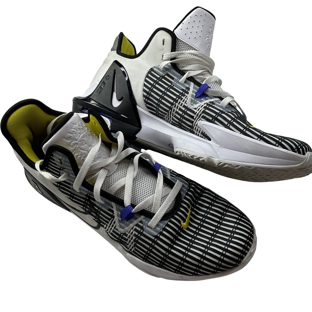 Nike LeBron Witness Sz 15 White Black Yellow CZ4052-100 Mens Basketball Shoes